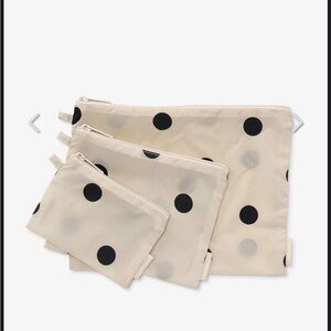 Calpak Compakt Zippered Pouches Polka Dot NWT